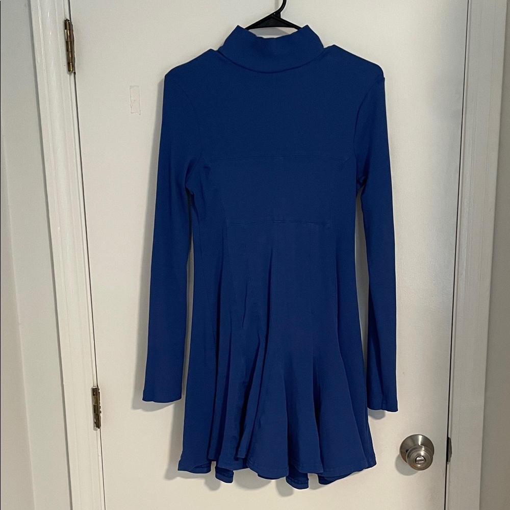 Anthropologie Long Sleeve Flared Dress in Royal Blue